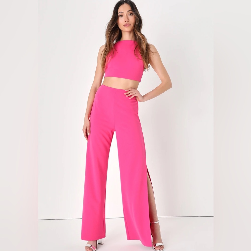 Lulu's Two Piece Jumpsuit, Pink, Size S